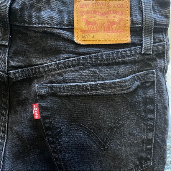 LEVI’S 501 skinny black jeans with raw edge hem - Picture 4 of 9